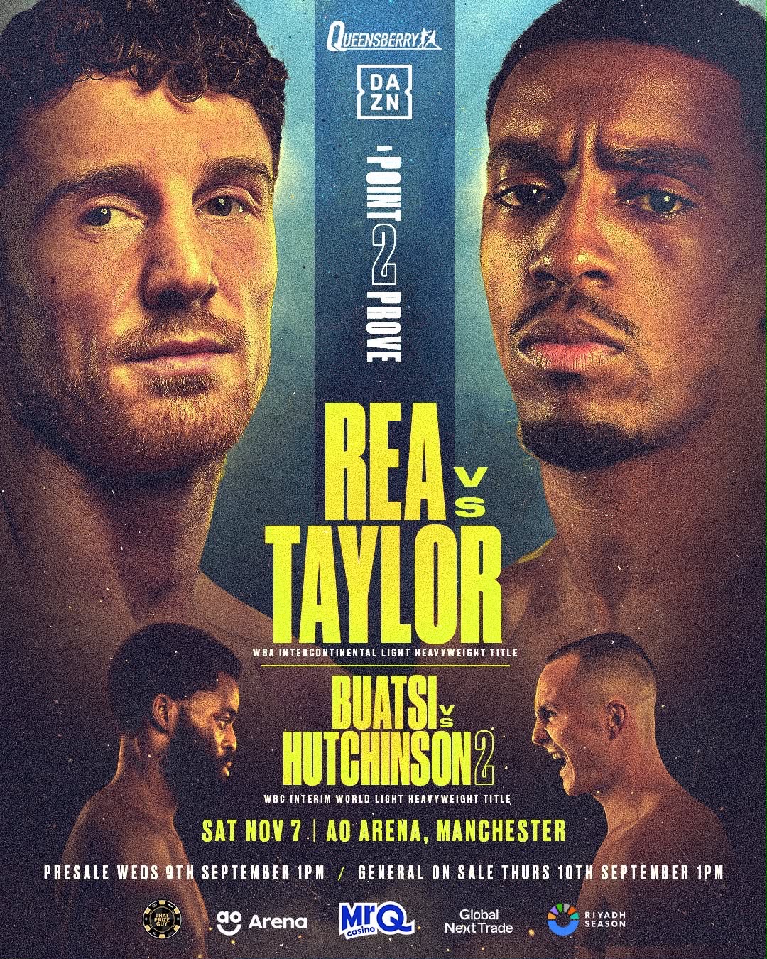 EZRA TAYLOR CHAMPIONSHIP BOXING,  SATURDAY 7TH NOVEMBER 2026 AT THE CO-OP LIVE ARENA IN MANCHESTER (Please select the next image to view